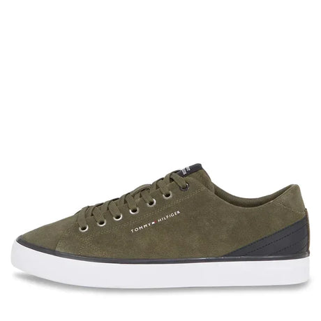 Tommy Hilfiger Th Hi Vulc Core Low Suede Sneakers Men FM0FM04817-OLV - Shoes