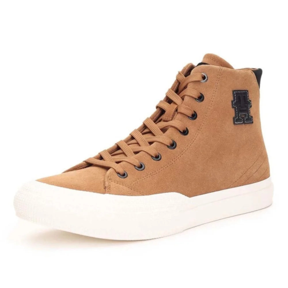 Tommy Hilfiger TH Hi Vulc Premium Suede Sneaker Men - TAN Shoes