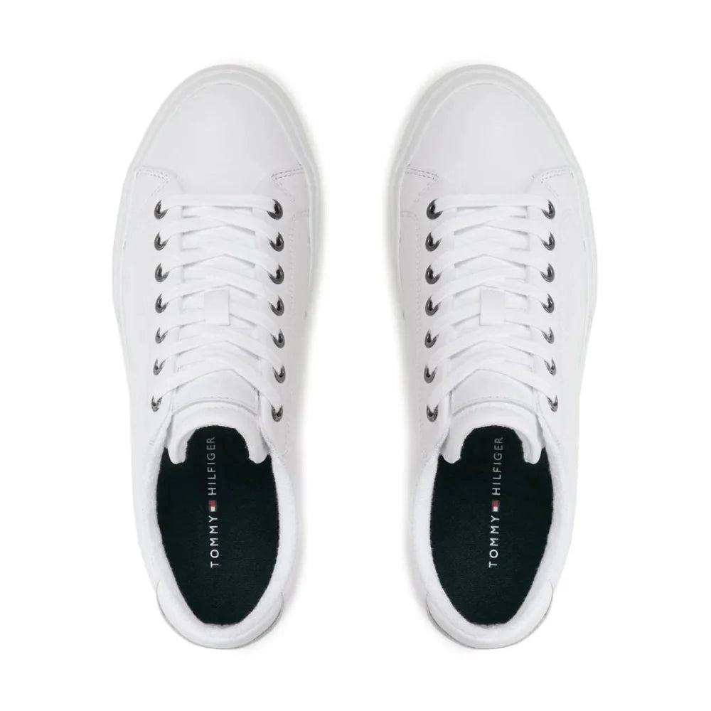Tommy Hilfiger Th Hi Vulc Street Low Lth Mono Sneaker FM0FM04780 - WHT - Shoes