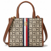 Tommy Hilfiger TH logo metal handbag women - BRN - Brown
