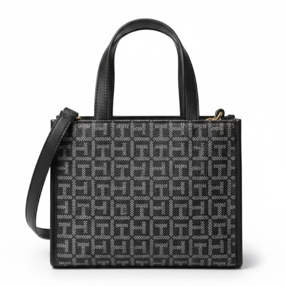 Tommy Hilfiger TH logo metal handbag women - NVYGRY - Navy-Grey