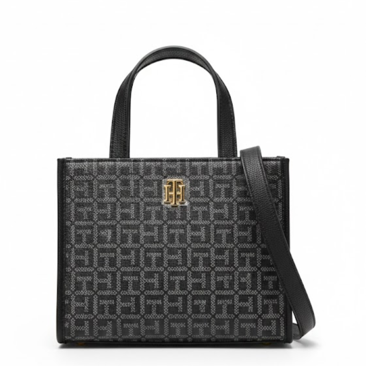 Tommy Hilfiger TH logo metal handbag women - NVYGRY - Navy-Grey