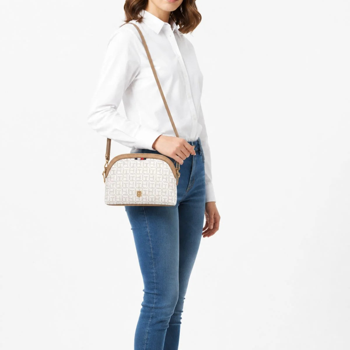 Tommy Hilfiger TH Logo Small Crossbody Women - BEG - Beige