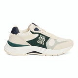 Tommy Hilfiger TH Modern Prep Suede Panel Trainers Men FM0FM04963-CRMGRN - Cream/ Green / 42