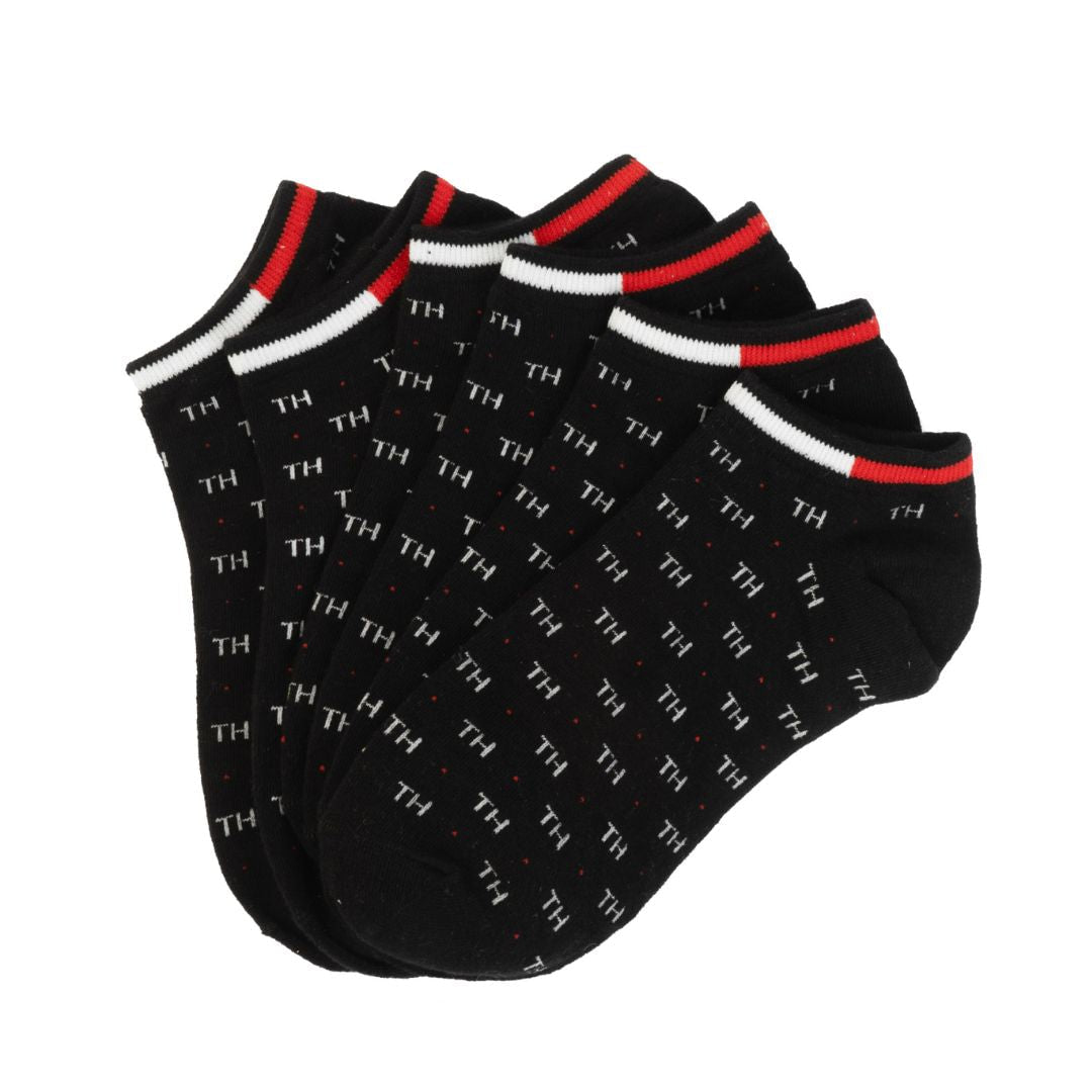 Tommy Hilfiger TH Monogram 3-Pack Socks - BLK - 3 Pairs / Black / OS