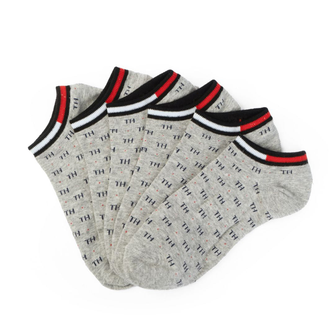 Tommy Hilfiger TH Monogram 3-Pack Socks - GRY - 3 Pairs / Gray / OS