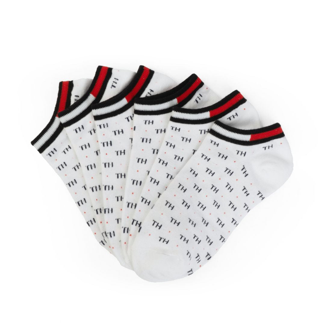 Tommy Hilfiger TH Monogram 3-Pack Socks - WHT - 3 Pairs / White / OS