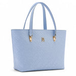 TOMMY HILFIGER TH Monogram Embossed Tote Bag - CYN - Cyan