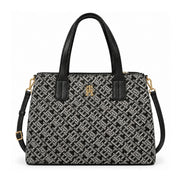 Tommy Hilfiger TH Monogram Jacquard Satchel Women - BLK - Black