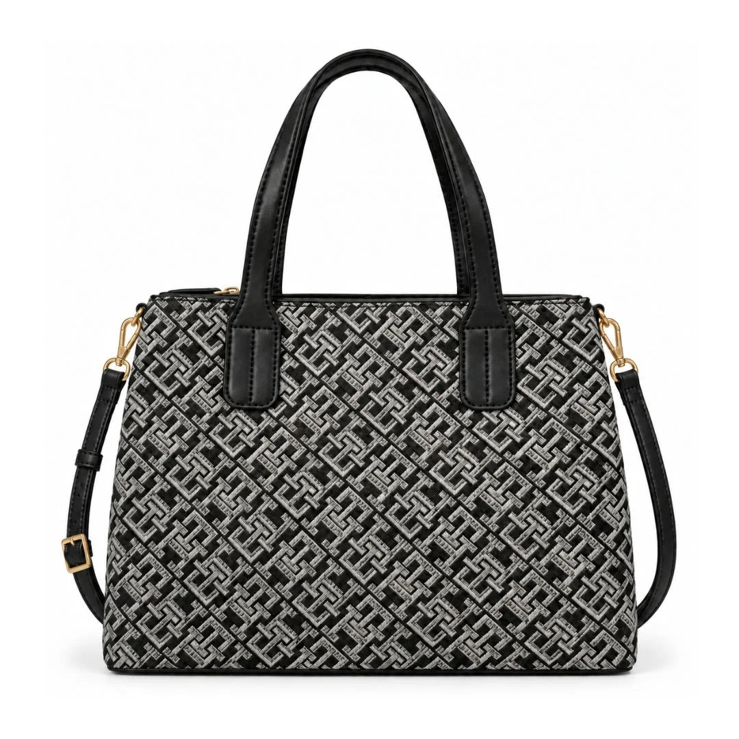 Tommy Hilfiger TH Monogram Jacquard Satchel Women - BLK - Black