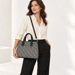 Tommy Hilfiger TH Monogram Jacquard Satchel Women - BLK - Black