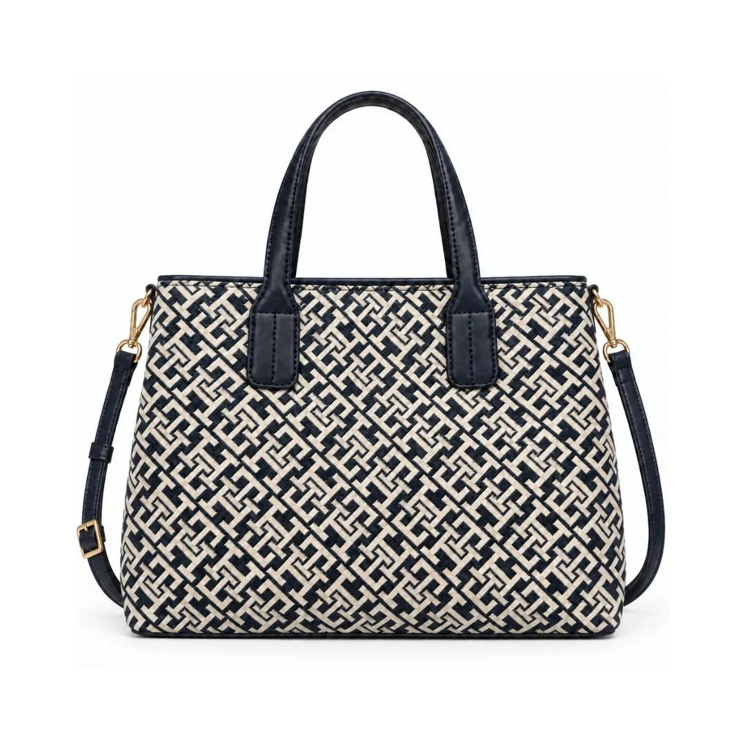 Tommy Hilfiger TH Monogram Jacquard Satchel Women - NVY - Navy