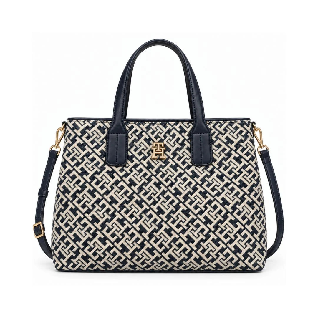 Tommy Hilfiger TH Monogram Jacquard Satchel Women - NVY - Navy