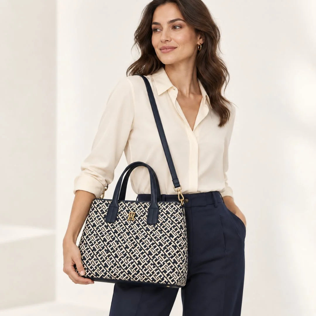 Tommy Hilfiger TH Monogram Jacquard Satchel Women - NVY - Navy