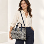 Tommy Hilfiger TH Monogram Jacquard Satchel Women - NVY - Navy