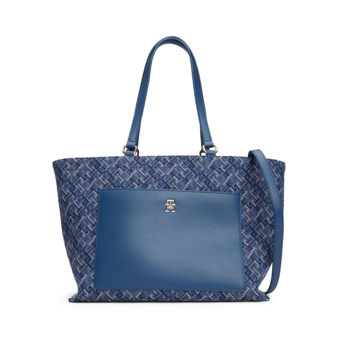 Tommy Hilfiger TH Monogram Jacquard Tote - BLU - Blue