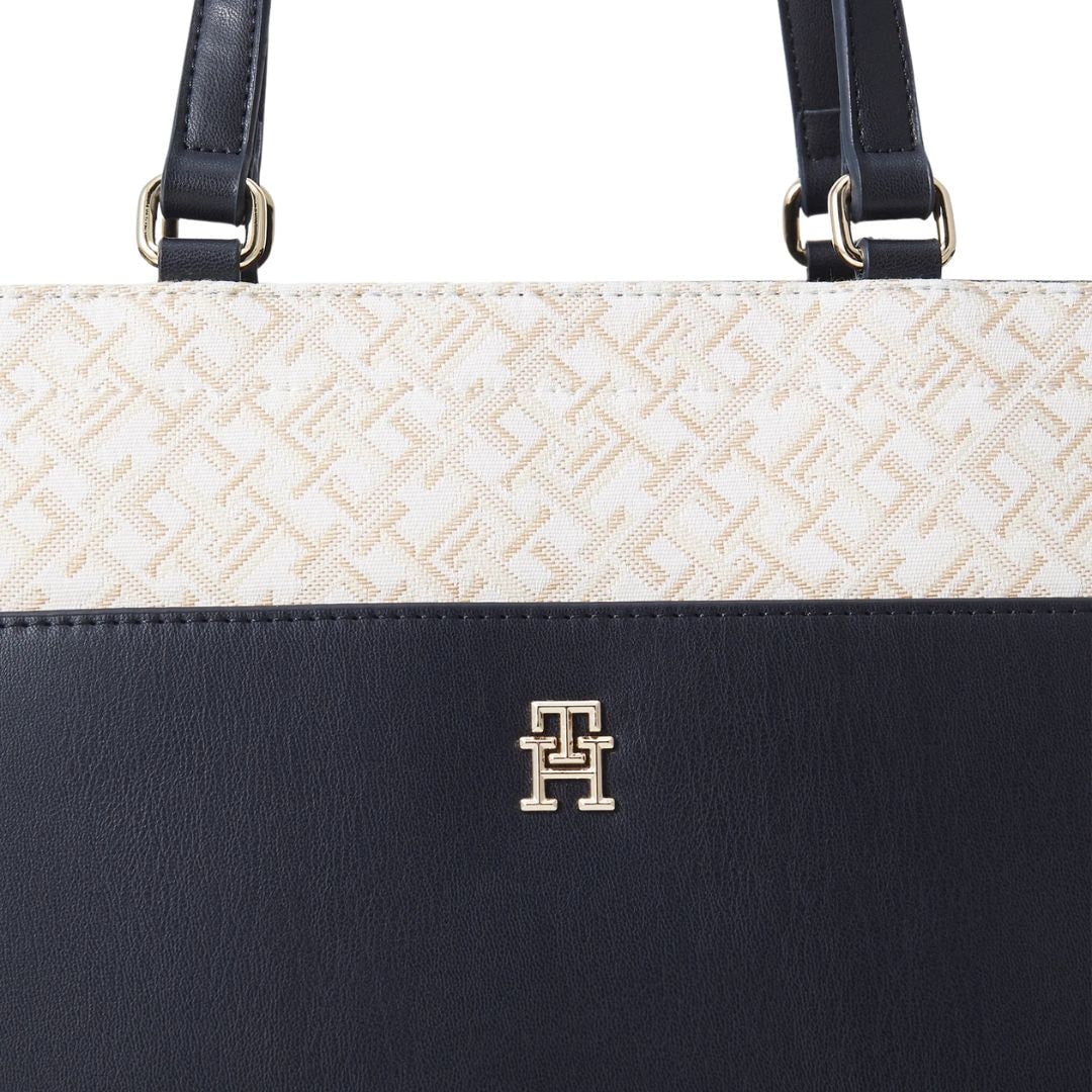 Tommy Hilfiger TH Monogram Jacquard Tote - OFFWHT - Beige
