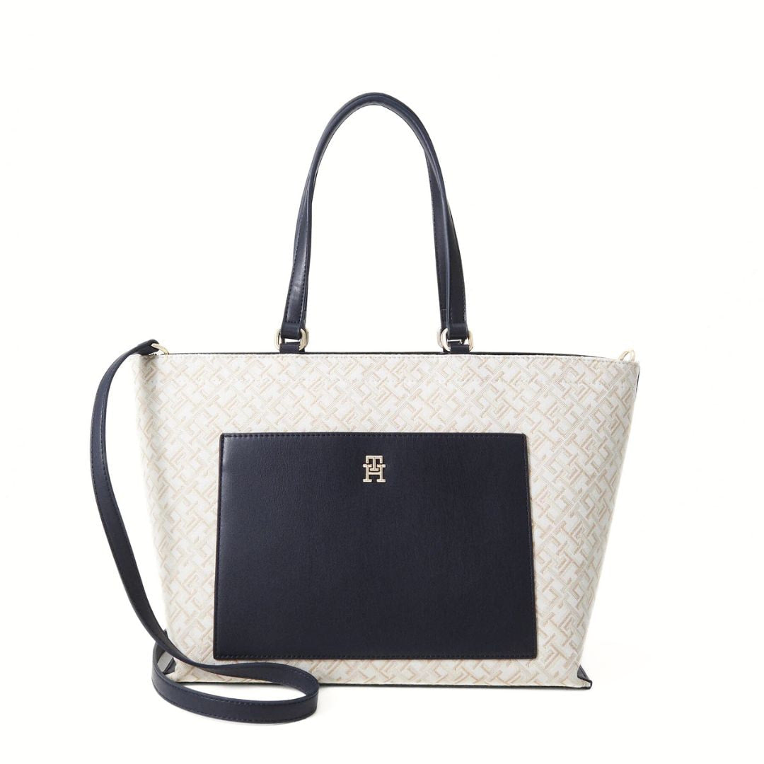 Tommy Hilfiger TH Monogram Jacquard Tote - OFFWHT - Beige