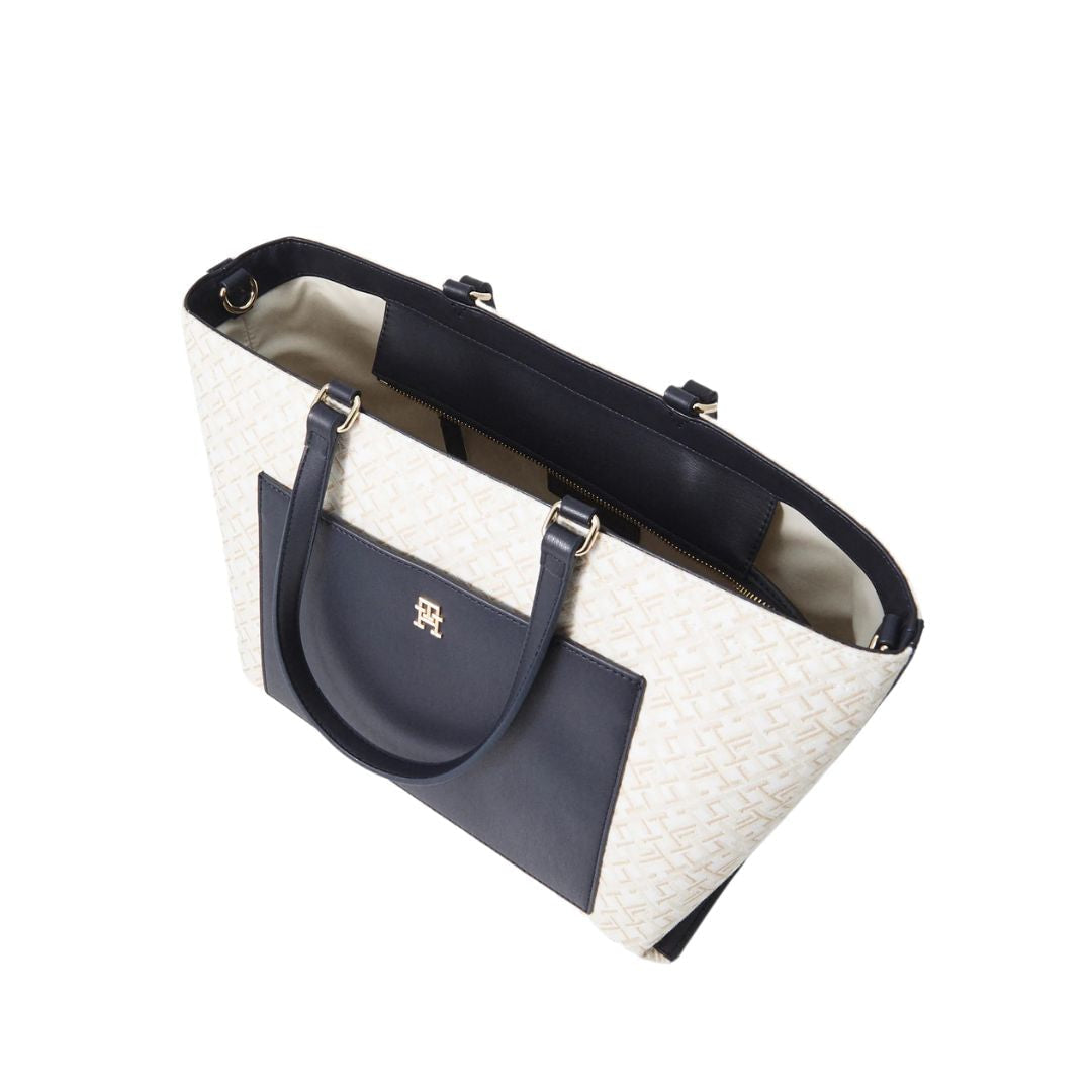 Tommy Hilfiger TH Monogram Jacquard Tote - OFFWHT - Beige