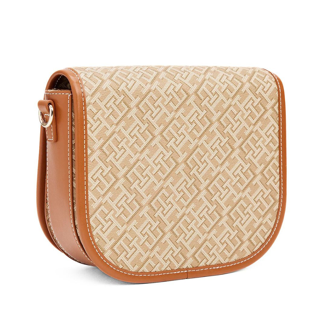 Tommy Hilfiger TH Monoplay Crossbody Saddle Bag - BEG - Beige
