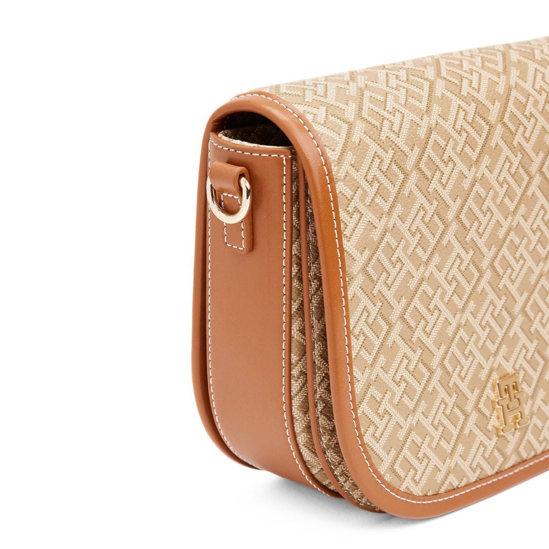 Tommy Hilfiger TH Monoplay Crossbody Saddle Bag - BEG - Beige