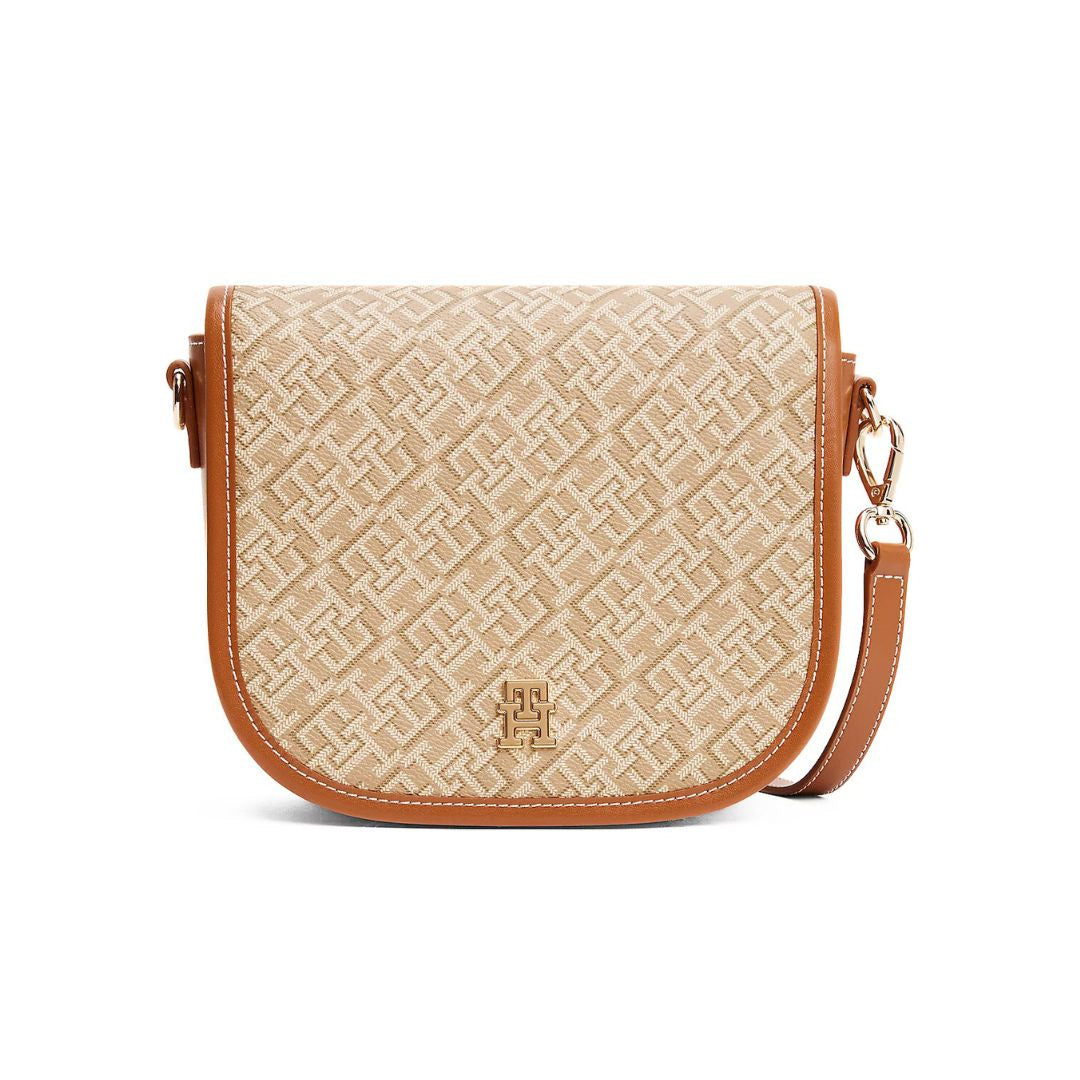 Tommy Hilfiger TH Monoplay Crossbody Saddle Bag - BEG - Beige