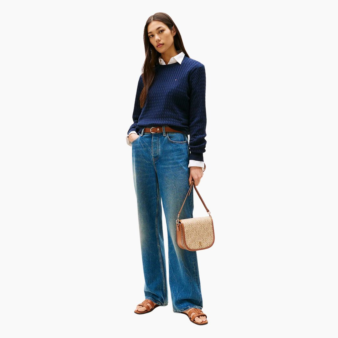 Tommy Hilfiger TH Monoplay Crossbody Saddle Bag - BEG - Beige