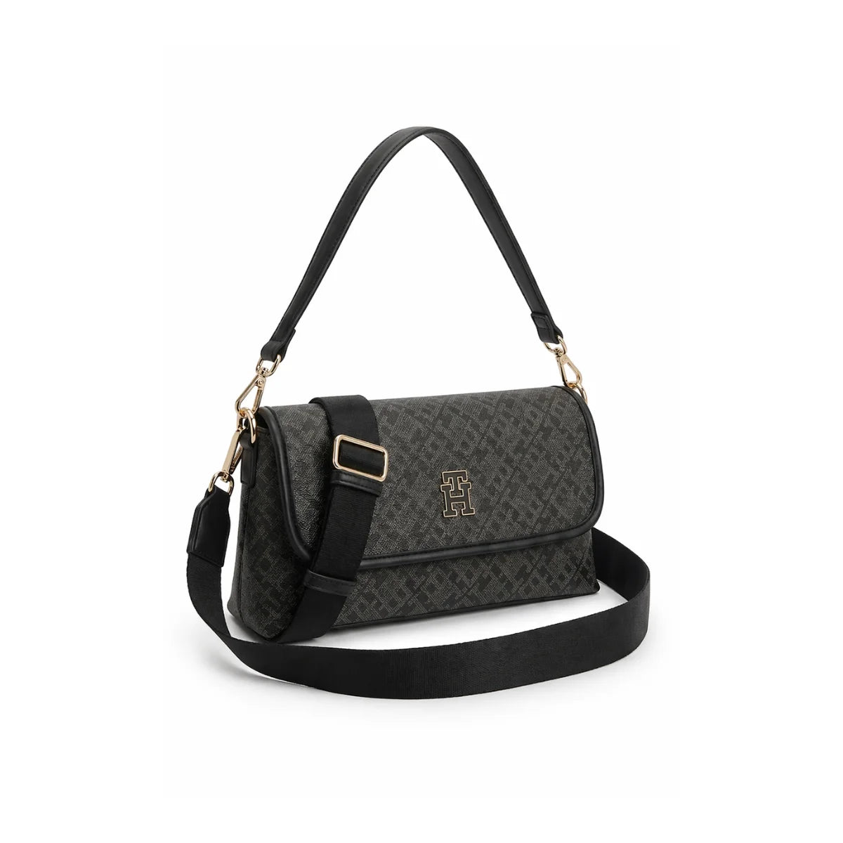 Tommy Hilfiger TH MONOPLAY LE FLAP Crossbody Bag - DRKBLK - Dark- Black