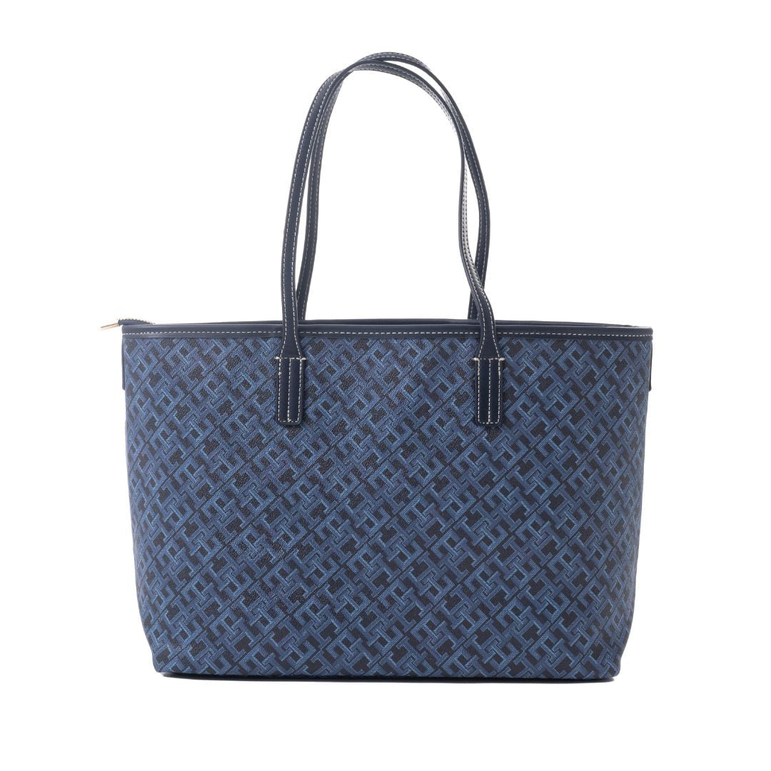 Tommy Hilfiger TH Monoplay Removable Laptop Pouch Tote - BLU - Blue