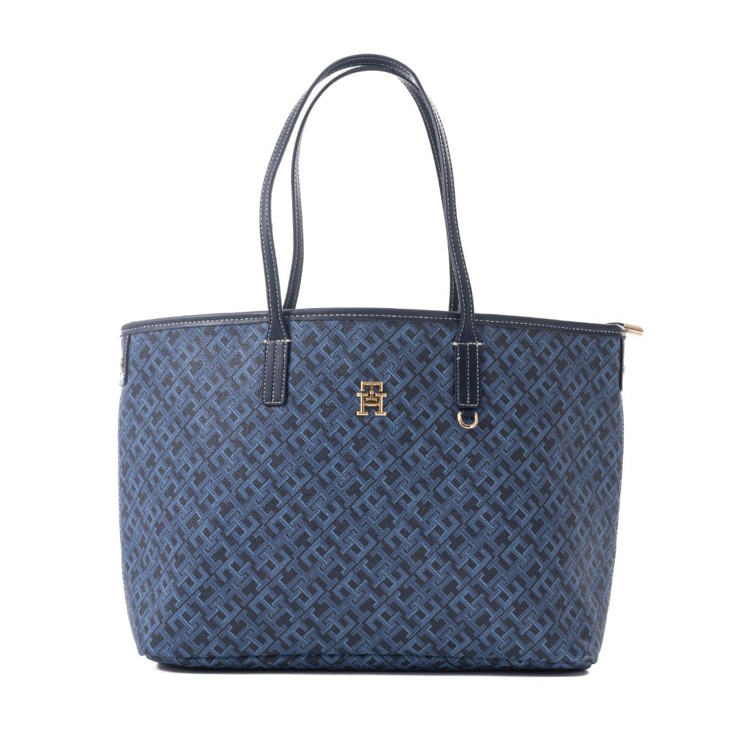 Tommy Hilfiger TH Monoplay Removable Laptop Pouch Tote - BLU - Blue
