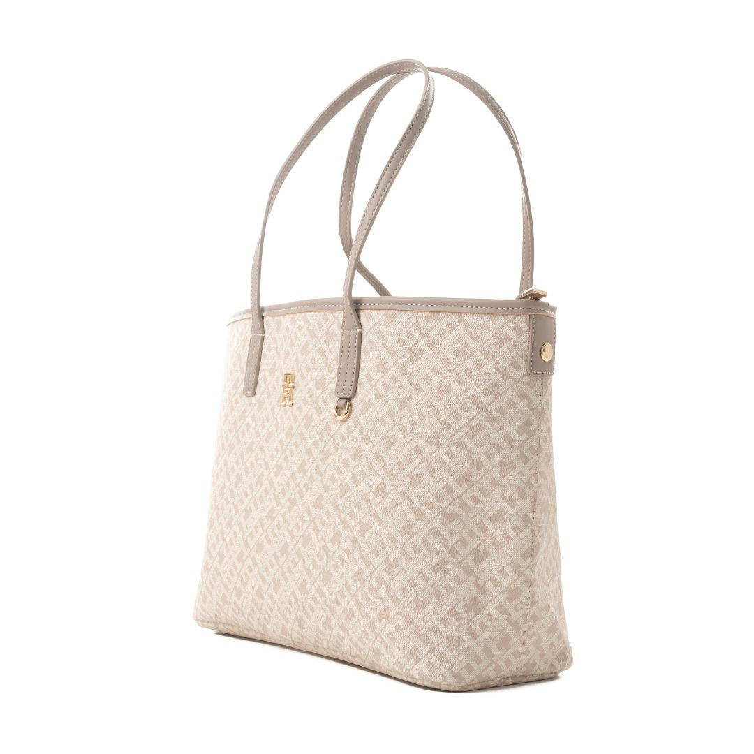 Tommy Hilfiger TH Monoplay Removable Laptop Pouch Tote - OFFWHT - Off White