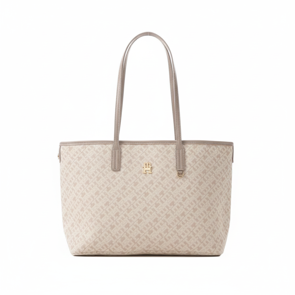 Tommy Hilfiger TH Monoplay Removable Laptop Pouch Tote - OFFWHT - Off White