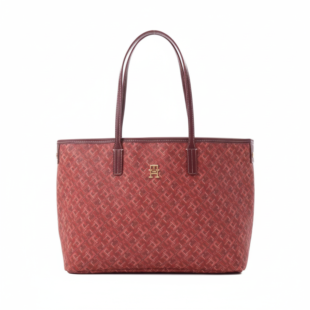 Tommy Hilfiger TH Monoplay Removable Laptop Pouch Tote - RED - Red