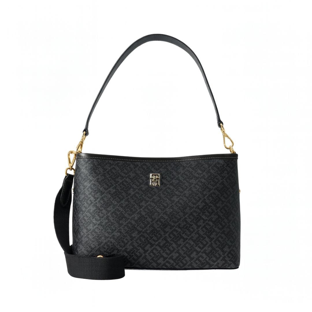 Tommy Hilfiger TH Monoplay Smooth Shoulder Bag - BLK - Black