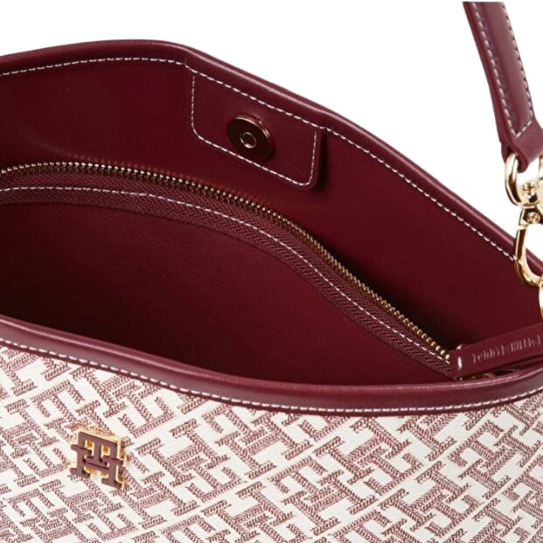 Tommy Hilfiger TH Monoplay Smooth Shoulder Bag - BRG - Burgundy