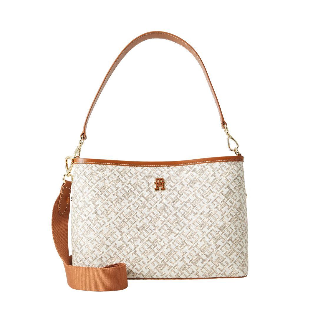 Tommy Hilfiger TH Monoplay Smooth Shoulder Bag - TAN - Tan