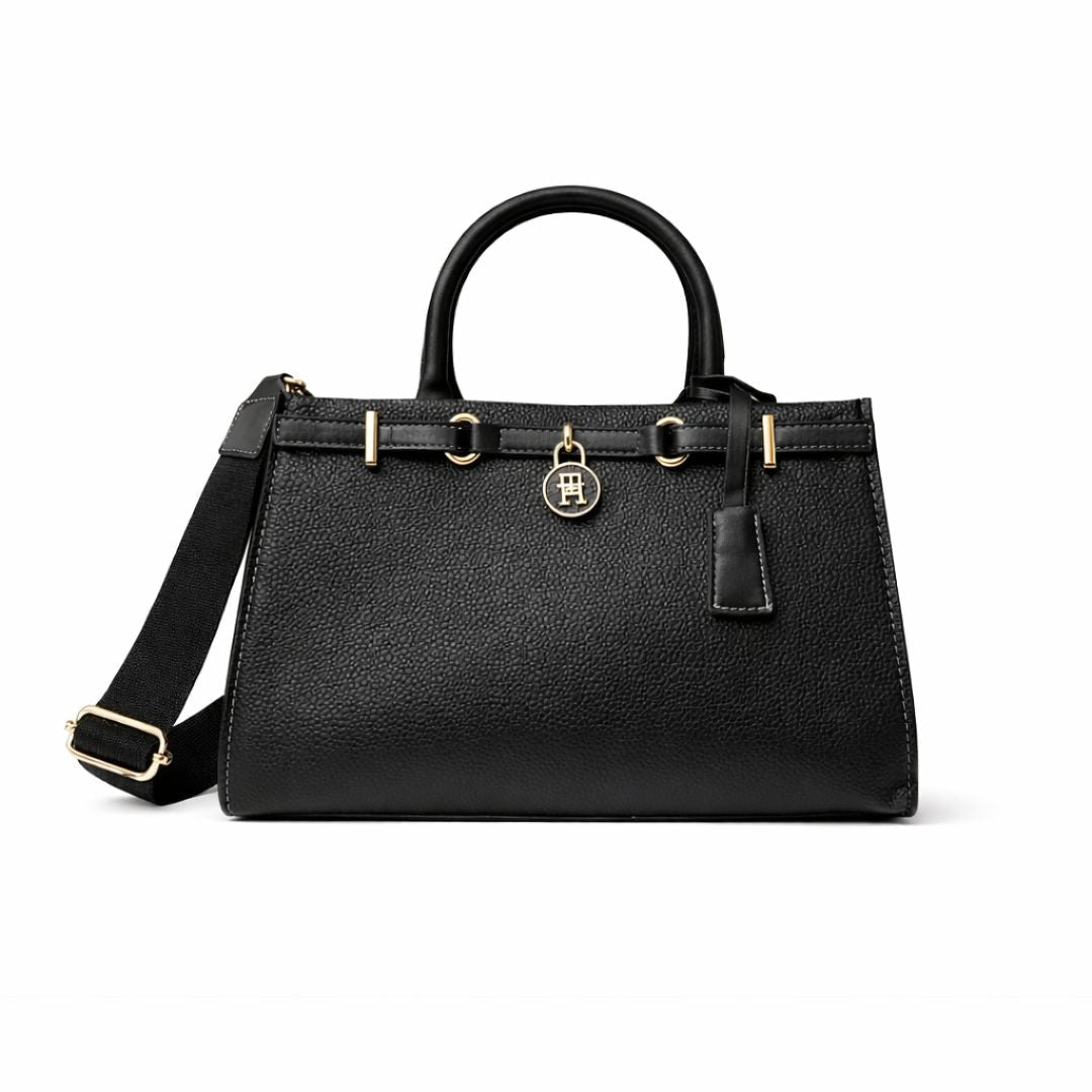 Tommy Hilfiger The American Icon Leather Tote Bag - BLK - Black