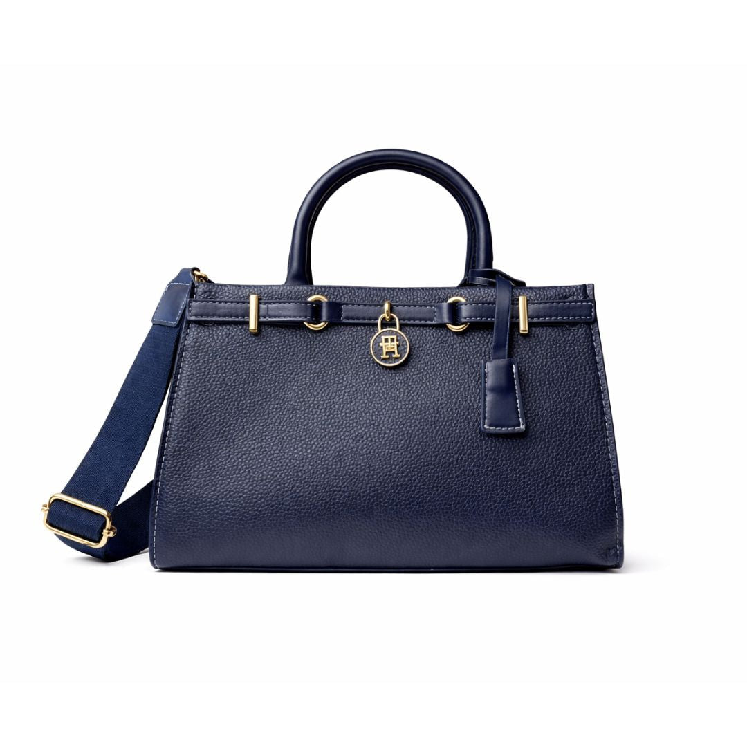 Tommy Hilfiger The American Icon Leather Tote Bag - NVY - Nany