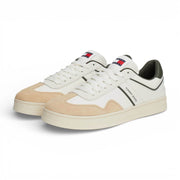 Tommy Hilfiger The Greenwich Leather Trainer Men EM0EM01462-WHTOLV - White-Olive / 42