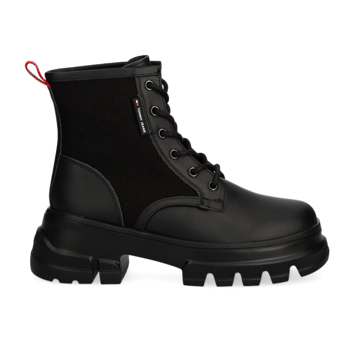 Tommy Hilfiger TJW CHUNKY LACE UP BOOT MIX MAT - BLK - Black / 39