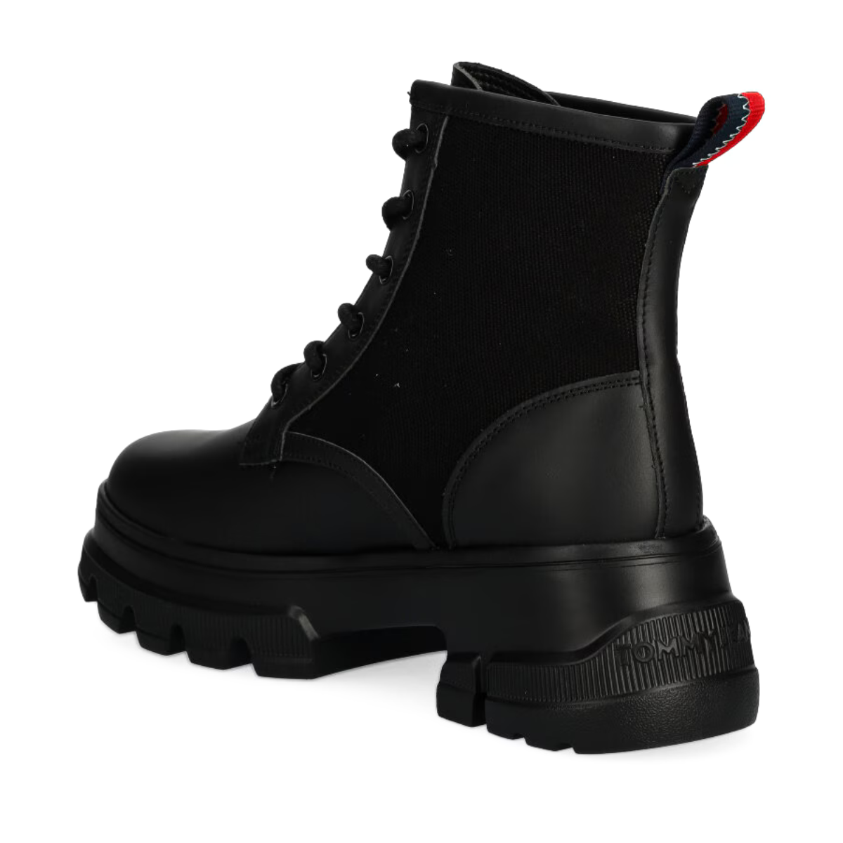 Tommy Hilfiger TJW CHUNKY LACE UP BOOT MIX MAT - BLK