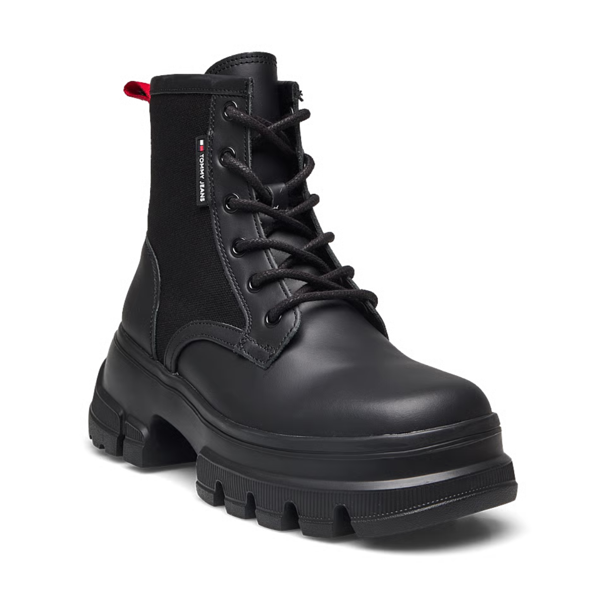 Tommy Hilfiger TJW CHUNKY LACE UP BOOT MIX MAT - BLK