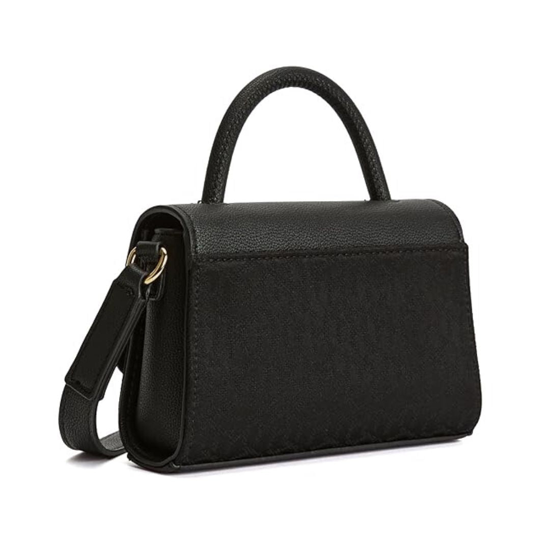 Tommy Hilfiger Tonal Logo Medium Satchel Bag - BLK - Black