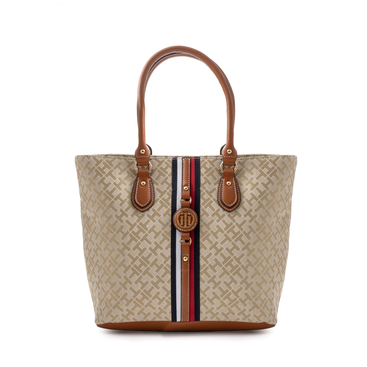 Tommy Hilfiger Travel Tote Bag for Women Jaden - BEGBRN - Beige/Brown