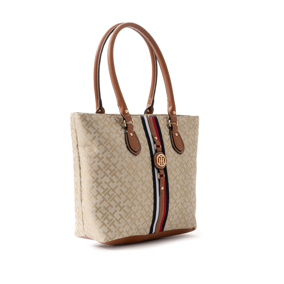 Tommy Hilfiger Travel Tote Bag for Women Jaden - BEGBRN - Beige/Brown