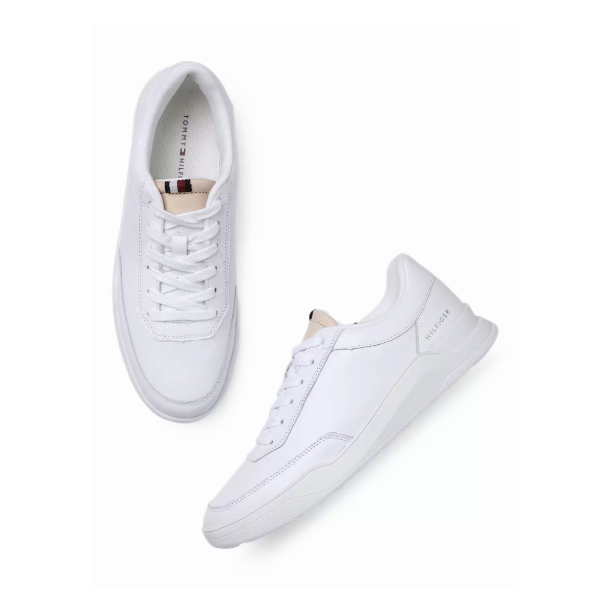 Tommy Hilfiger VACHETTA Leather Men Sneakers - WHT