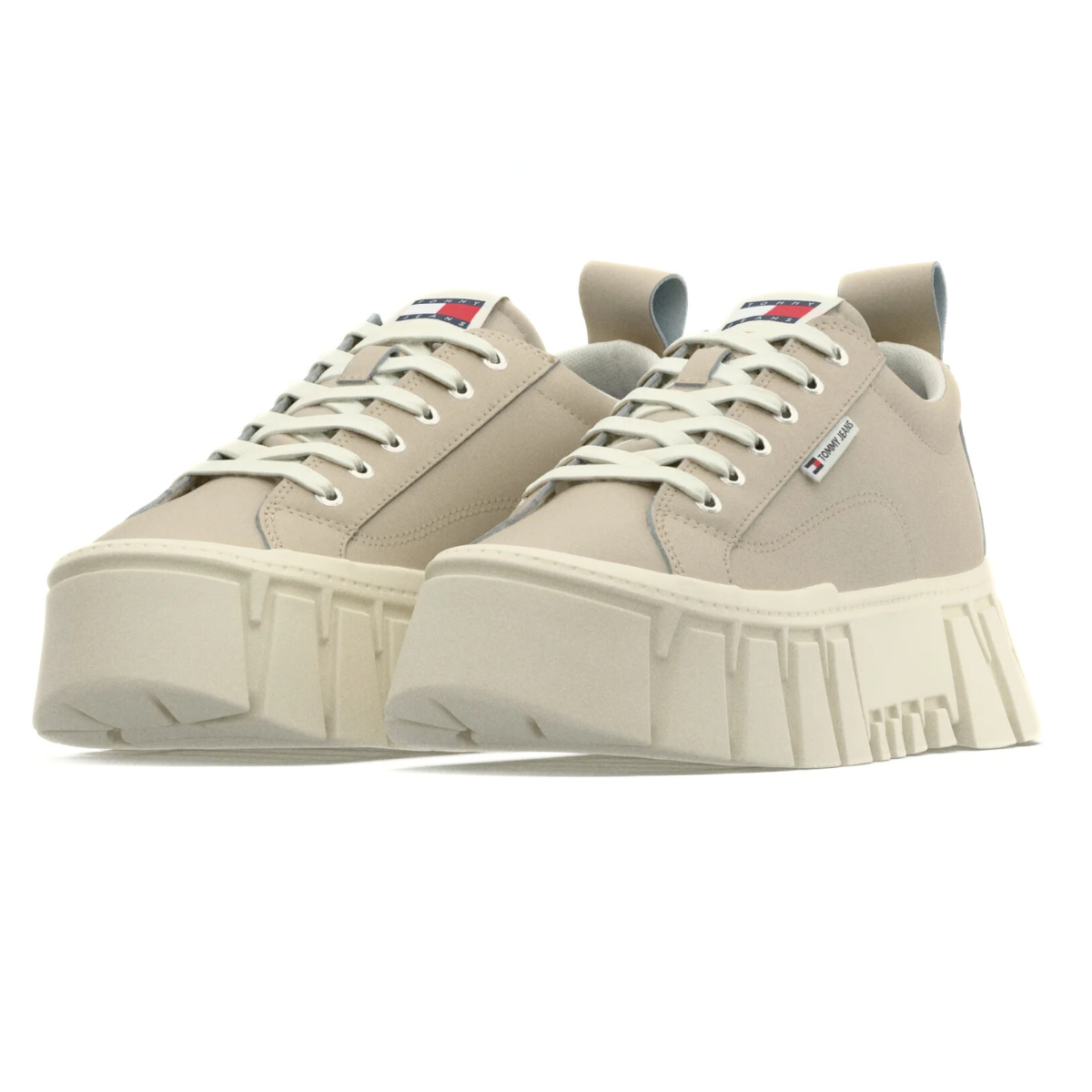 Tommy Jeans Cleat Platform Trainers With Leather - BEG - Beige / 35