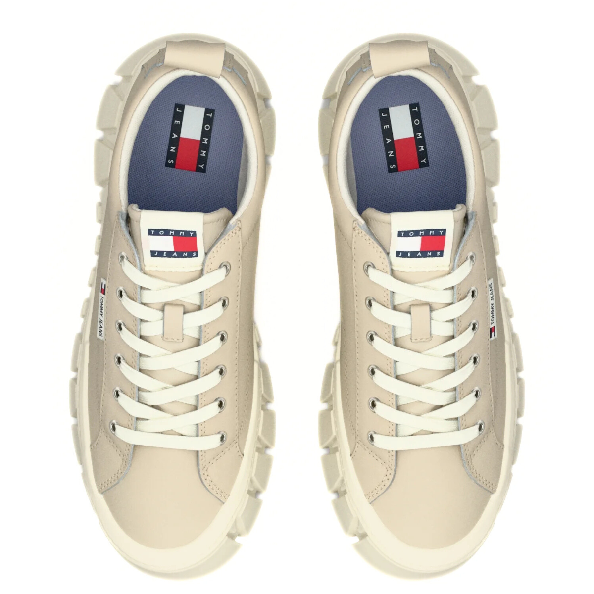 Tommy Jeans Cleat Platform Trainers With Leather - BEG