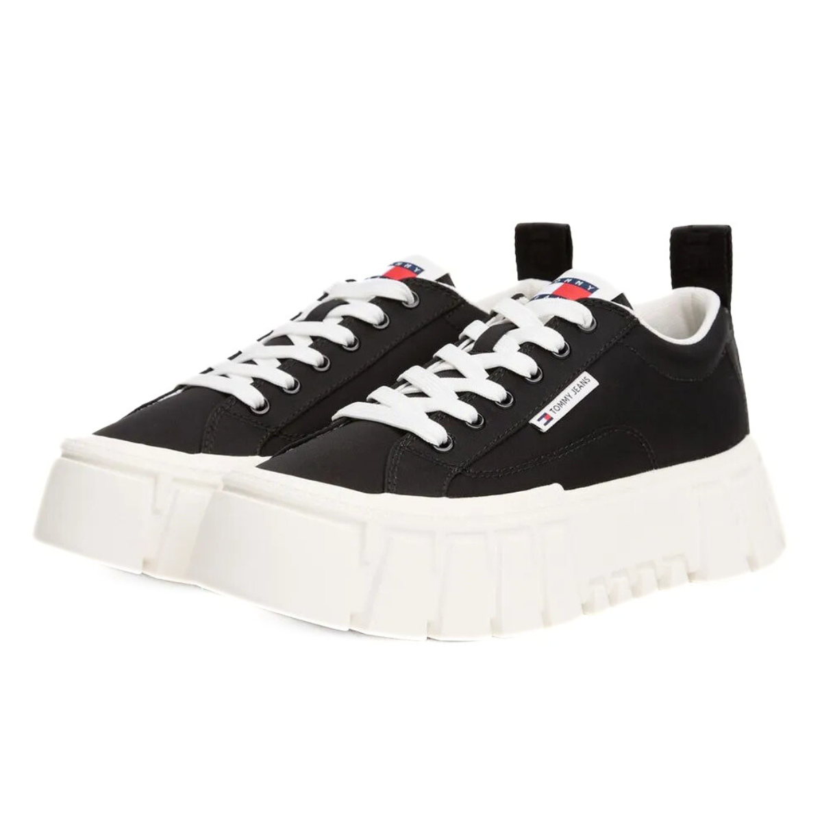 Tommy Jeans Cleat Platform Trainers With Leather - BLK - Black / 35
