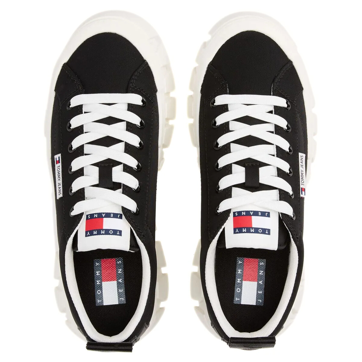 Tommy Jeans Cleat Platform Trainers With Leather - BLK